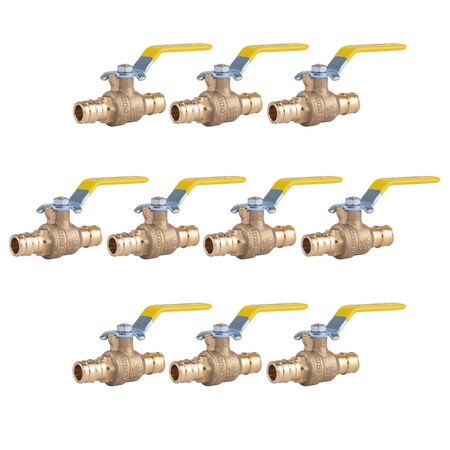 Hausen Heavy Duty Brass Full Port PEX Ball Valve with 1/2 in. Expansion PEX Connection, 10PK HA-BV121-10